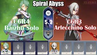 C6R4 Baizhu Solo & C6R3 Arlecchino | Solo | Spiral Abyss 5.29/白朮＆アルレッキーノ 両単騎の深境螺旋【Genshin Impact】