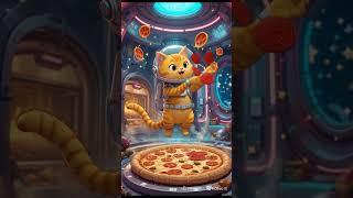 Cartoon Cat Astronaut Makes Pizza in Space! 