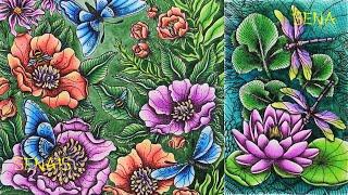 РАСКРАШЕННЫЕ страницы АВГУСТ раскраски для взрослых / Сompleted Pages / Coloring Book / SenaiS Art