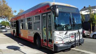 SF Muni 2016 New Flyer XDE40 #8811 on Route 44 O'Shaughnessy