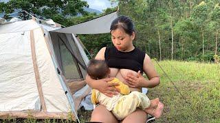 17 Year Old Single Mom SOLO Camping With Baby In The Forest