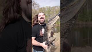 Little girl catches an ALLIGATOR ￼