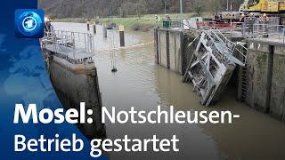 Nach Schiffsunfall auf der Mosel sind Notschleusungen gestartet