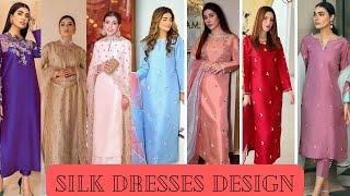 Silk dresses ideas for girls | katan silk | raw silk dresses design 2023| party/formal wear