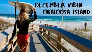 Fun Waves on a December Afternoon. Surfing Fort Walton Beach Destin Okaloosa Island Florida.