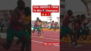 USA SwEEPS 100M  Champion |  INSANE#track #viral #fyp #shorts