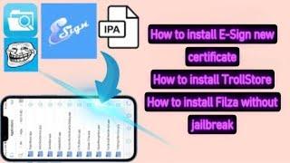 How to install E-Sign new certificate|How to install Filza on iOS without jailbreak @ogbhagwan9372