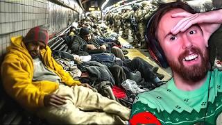 NYC Banned Homeless People From The Subway | Asmongold Reacts