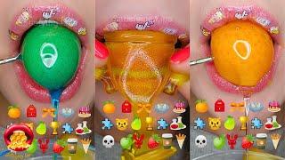 Emoji Food Challenge Satisfying ASMR Eating Fondant Honey Jelly 먹방