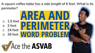 ASVAB Mathematical Knowledge and Arithmetic Reasoning - Area and Perimeter Practice Test Question