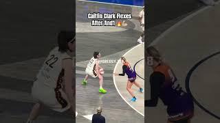 Caitlin Clark flexed at the crowd after this and1 #caitlinclark #wnba #shorts