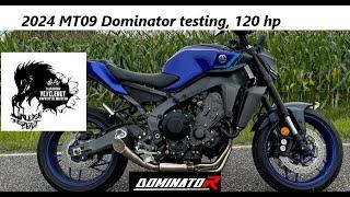 2024 Yamaha MT09 Dominator exhaust testing/ tuning, Flashed by Vcyclenut 120 hp!!!