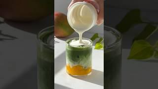 making a mango matcha latte  #matcha #mango #homecafe #coffee #baking #drinks #latte #cafe