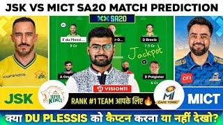 JSK Vs MICT Dream11, JSK vs MICT Dream11 Prediction, Joburg Super Kings vs MI Cape Town SAT20 Today