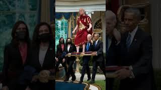 Donald Trump carried by Joe Biden, Kamala Harris, Barack Obama to the White House