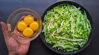 Cabbage & Eggs Tastes better than Meat! Healthy Breakfast ideas. Quick & Simple Recipe!