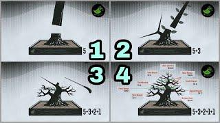 how to make bonsai tree step by step animation for beginner | llustrasi membentuk bonsai buat pemula