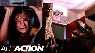 Raptors in the Kitchen (Iconic Scene) | Jurassic Park (1993) | All Action