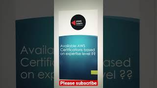 Available AWS certifications based on expertise ?? #aws #awscertification #shorts #awstraining