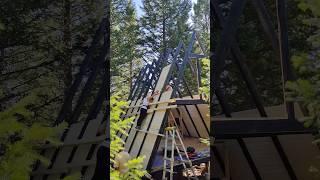 A-frame Cabin build in Glacier , Montana USA  ,  First 5 days #shorts #aframe #building