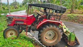 Mahindra Arjun novo 605 S 57hp tractor goes to rotavator driving in coconut tree land