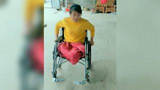 AK BK Double Amputee Lady Putting On Her Prosthetic Legs | Amputada