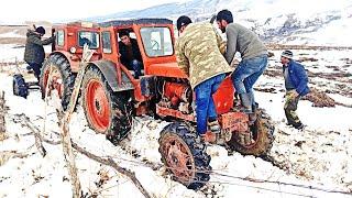 Трактор Т 40 АМ Чут Не Упал | Трактор Т40 АМ застрял в снегу | Tractor T 40 AM Chut did not fall