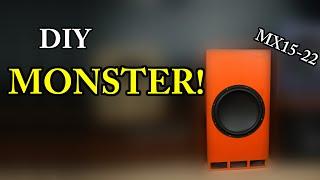 This 15" MONSTER SUBWOOFER will shake your house!  Insane Bass!!! DIY Home Subwoofer Build MX15-22