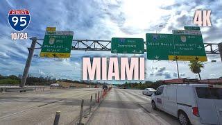 Driving from West Palm Beach, Florida to Miami, Florida - 4K