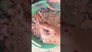 Crunchy Dyed Gym Chalk Block Crush ASMR #oddlysatisfying #asmr #gymchalkasmr