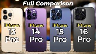 iPhone 16 Pro vs iPhone 15 Pro vs iPhone 14 Pro vs iPhone 13 Pro  Real Specs Comparison