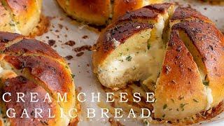 How To Make Korean Cream Cheese Garlic Bread Recipe | Korean Street Food | 육쪽마늘빵