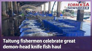 Taitung fishermen celebrate great demon-head knife fish haul｜Taiwan News