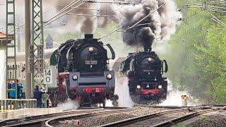 Steam Train Track Race Up a Hill | Two Steam Locomotives on the Tharandt Incline