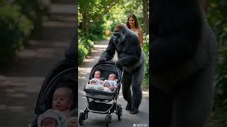 Baby and gorilla intimate moment#gorillababy #cute #animals #gorilla #baby