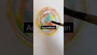 So geht’s! Kreis-Kalligraphie auf Aquarell, Mini-Anleitung #shorts #kalligrafie