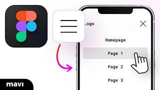 Create a Functional HAMBURGER MENU NAVIGATION in Figma (Tutorial)