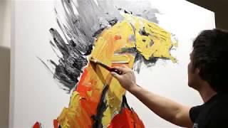 Nina Pillai Presents Aslam Shaikh painting Raging Steed in a Live Performance, 8th December 2017