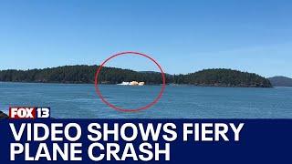 Video shows fiery small plane crash into WA waters near Orcas Island | FOX 13 Seattle