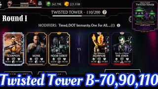 Twisted Tower Boss Battle 110 & 70,90 Fight + Guaranteed Rare Gear Reward MK Mobile 2024