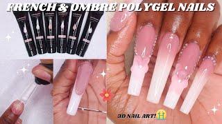 XXL Polygel Nail Tutorial | MELODY SUSIE POLYGEL KIT & DUST COLLECTOR REVIEW | 3D Polygel Flowers