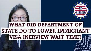 What did Department Of State change 2021-2022 to lower immigrant visa interview wait time?