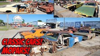 Classic Cars ABANDONED In Junkyard Mopars Road Runners Chargers!