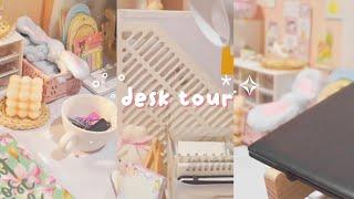 desk tour  realistic desk situation at night  l peachmallows