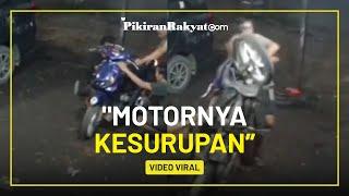 Aksi Tiga Orang Pria Tahan Laju Motor yang Bergerak Tak Terkendali, Warganet: Motornya Kesurupannn