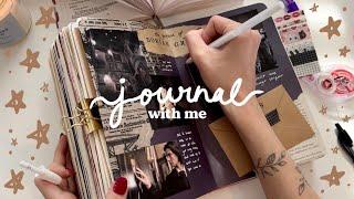 relaxing journal with me ️ the picture of dorian gray spread | real asmr journaling sounds + music