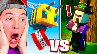 Reacting to the MOST INTENSE Minecraft Battle! (Bees Fight)