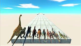 All dinosaurs speed race. Flat long straight course! | Animal Revolt Battle Simulator