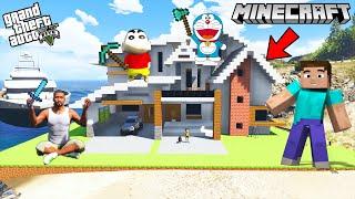 Shinchan Franklin and Steve Build Minecraft Modern House in GTA 5