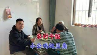 农村生活真快乐，八个月的小公鸡和豆角红烧，老田一家人吃的真香 农村生活真快乐，八个月的小公鸡和豆角红烧，老田一家人吃的真香#记录真实生活 #抖音美食推荐官 #2024新农人计划 #农村土菜就是好吃